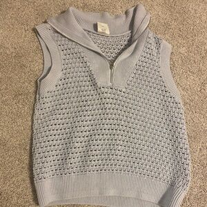 Varley Banis Half Zip Tank in light blue